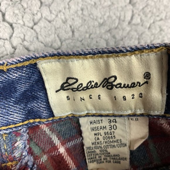 Vintage EDDIE BAUER Flannel Lined Jeans Straight Men's 34x30 (32x29.5 ACTUAL) - Picture 10 of 16